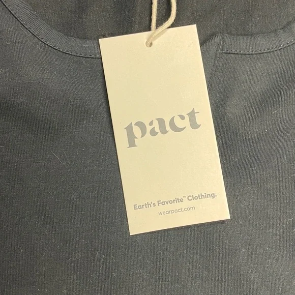 Pact Black womens vneck long sleeve tshirt NWT size XS organic cotton - Picture 2 of 6
